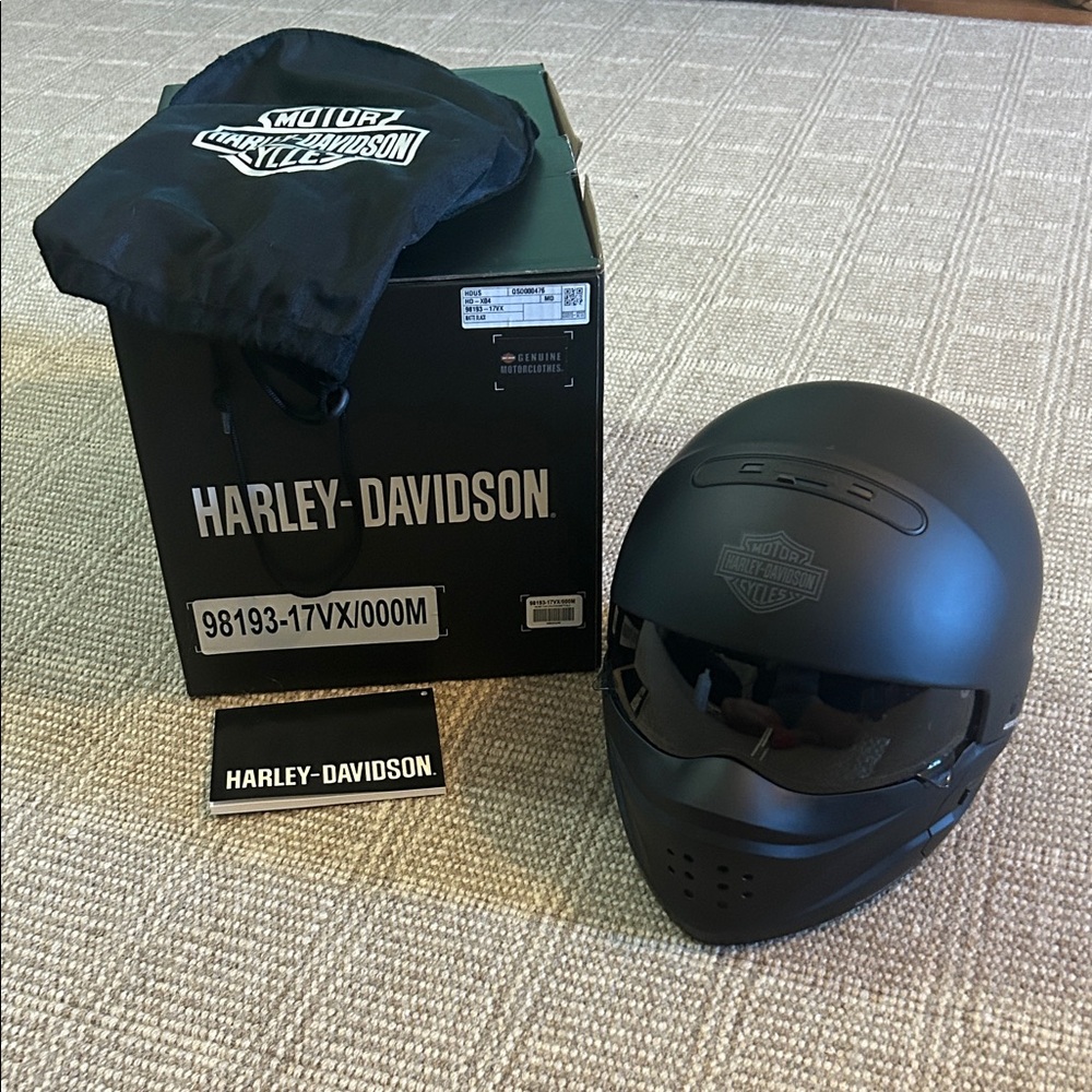 New Harley Davidson HD-X04 Helmet, Pilot 3-in-1, Matte Black, Size Medium